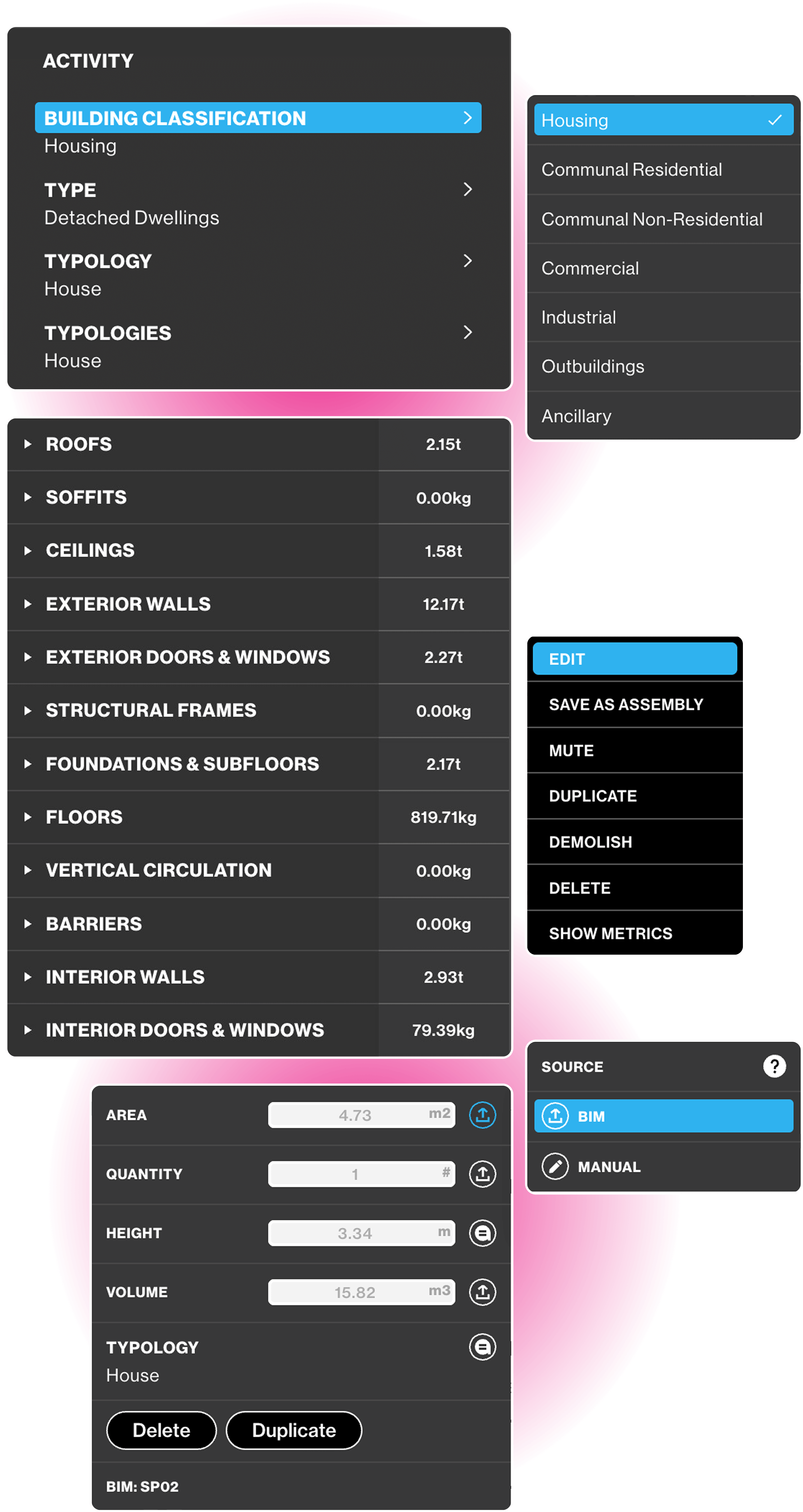 Actually app — building cost calculator with material inputs and real-time estimates